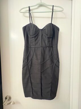 Haute Monde Black Strapless Bodycon Dress